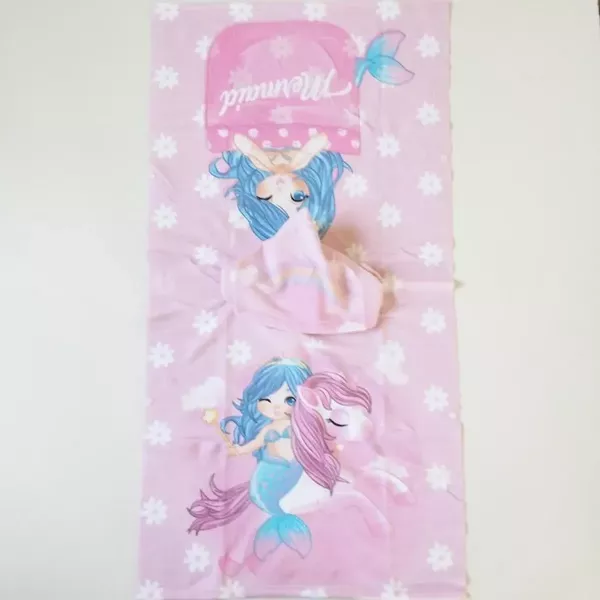 Serviette Poncho De Bain Microfibres À Capuche Sirène Et Licorne Se Transforme en Serviette