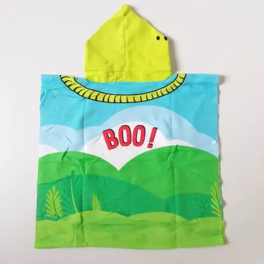 Serviette Poncho De Bain Microfibres À Capuche DINOSAURE Arrière