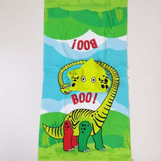 Serviette Poncho De Bain Microfibres À Capuche DINOSAURE Se Transforme en Serviette