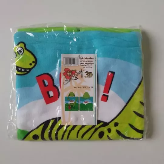 Serviette Poncho De Bain Microfibres À Capuche DINOSAURE Emballage