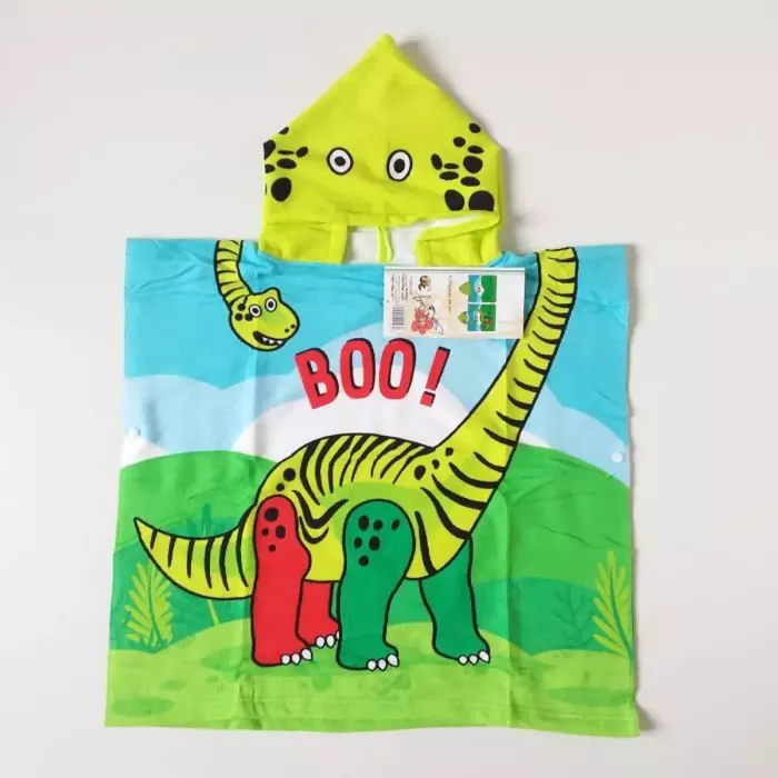 Serviette Poncho De Bain Microfibres À Capuche DINOSAURE Principale