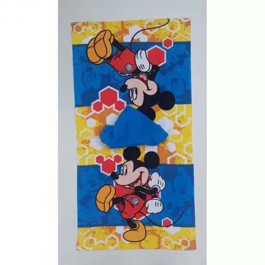 Serviette Poncho De Bain Microfibres À Capuche Mickey Disney Déplier Mode Serviette