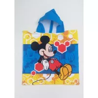 Serviette Poncho De Bain Microfibres À Capuche Mickey Disney Face Avant
