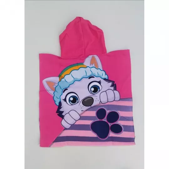 Serviette Poncho De Bain Microfibres a Capuche Pat Patrouille Stella Face Arrière