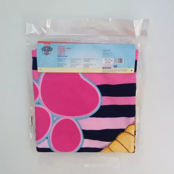 Serviette Poncho De Bain Microfibres a Capuche Pat Patrouille Stella Emballage