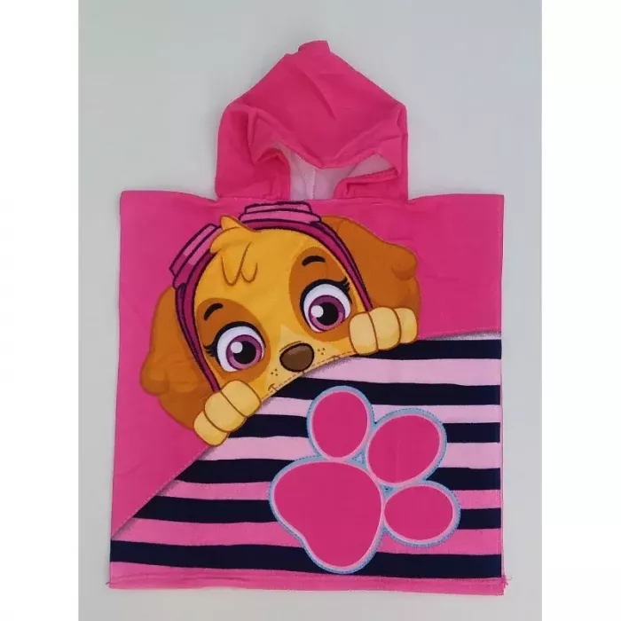 Serviette Poncho De Bain Microfibres a Capuche Pat Patrouille Stella Face Avant