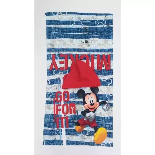 Serviette Poncho De Bain Microfibres a Capuche Mickey  Déplier Mode Serviette
