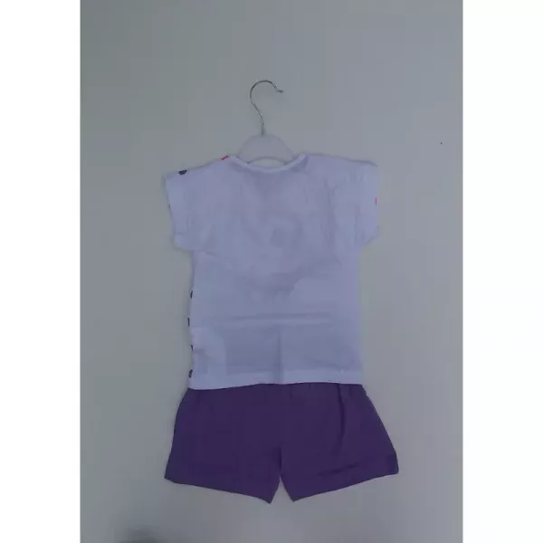 Ensemble Short Tee Shirt 100% Coton Enfant MINNIE DISNEY Violet Dos